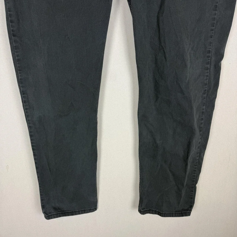Levi's 502 Jeans Mens 42x32 Gray Charcoal Wash Regular Tapered Stretch Denim